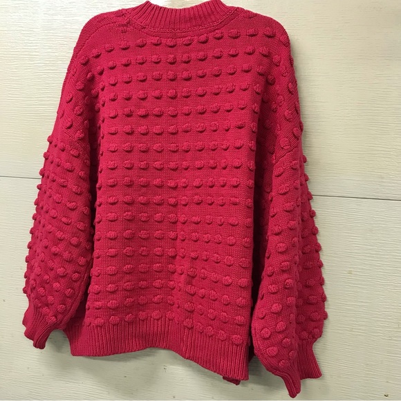 NWT Loralette plus size 3X womens crew neck long sleeve sweater raspberry - Picture 4 of 8